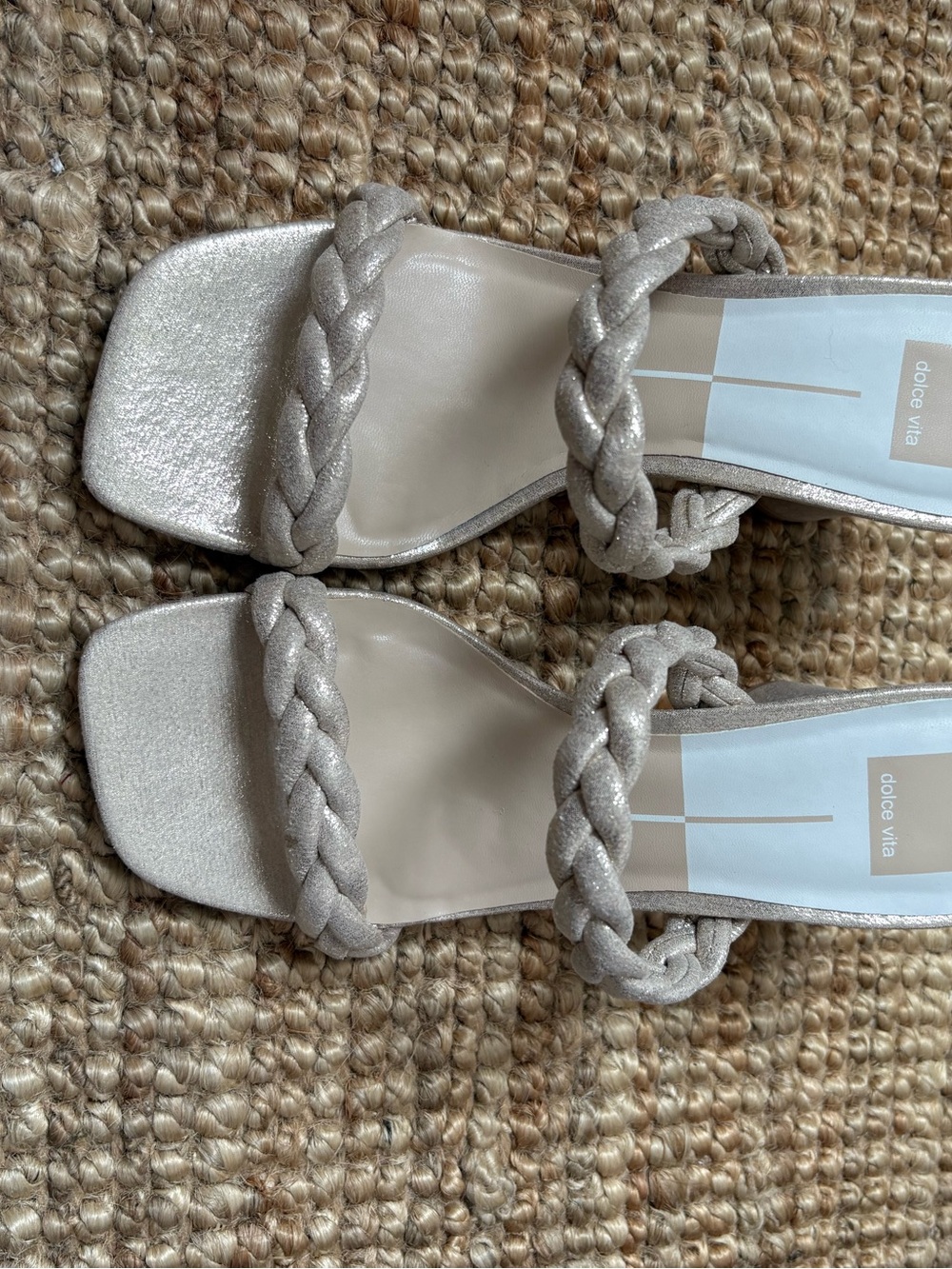 DOLCE VITA IMAN METALLIC BRAIDED SLIDE SANDALS – SIZE 8 - Picture 9 of 9